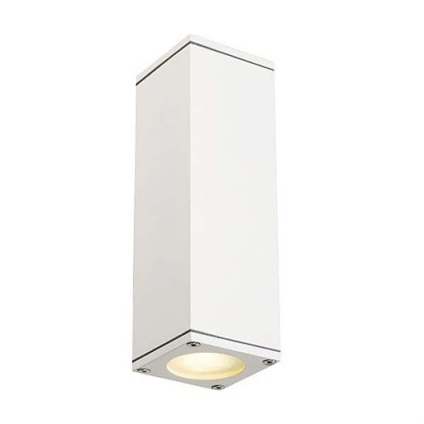 Square outdoor wall lamp in white