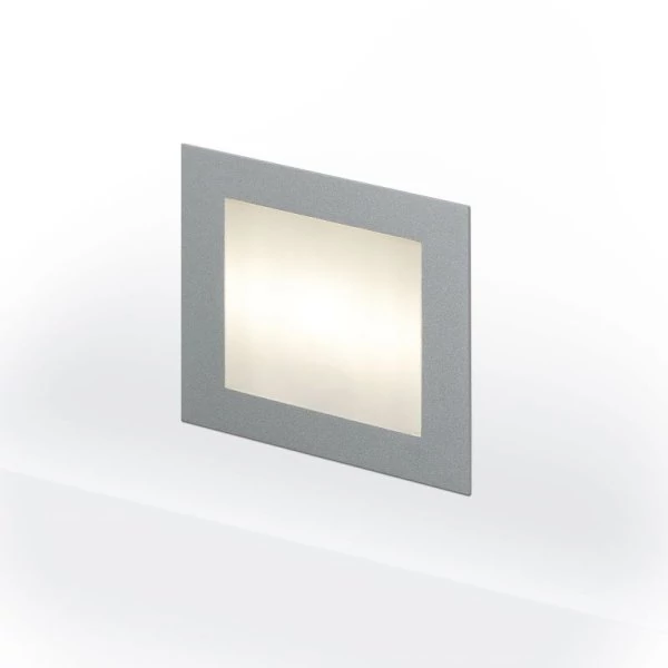 Quadratische LED Stufenbeleuchtung Wall 90 in silbergrau