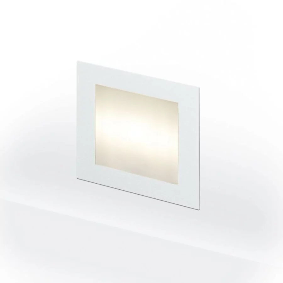 Planlicht glass LED recessed wall lam Wall 90 silver