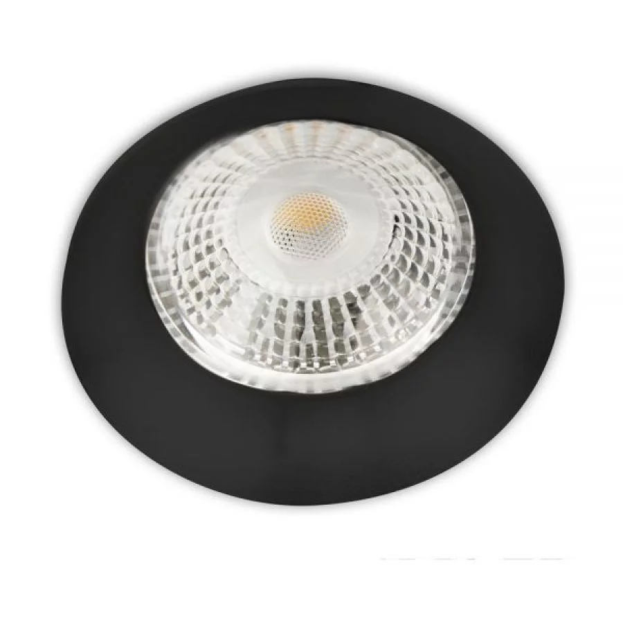 Round recessed spotlight black