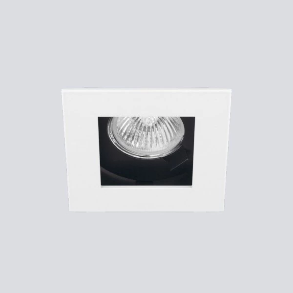 Square recessed spotlight with white frame