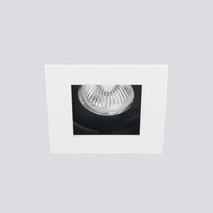 Square recessed spotlight with white frame