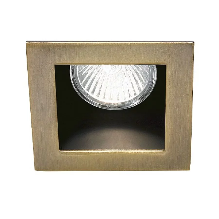 Quadratic recessed spotlight Funky in brass brushed