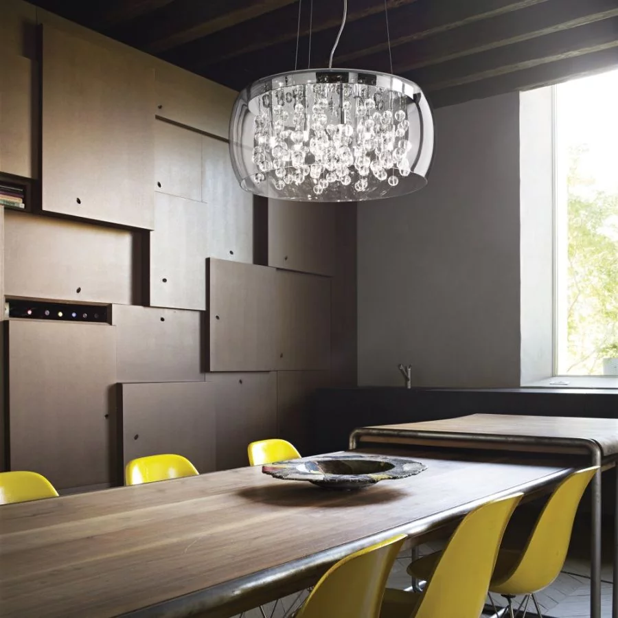 Ideal Lux Audi-80 pendant lamp glass transparent