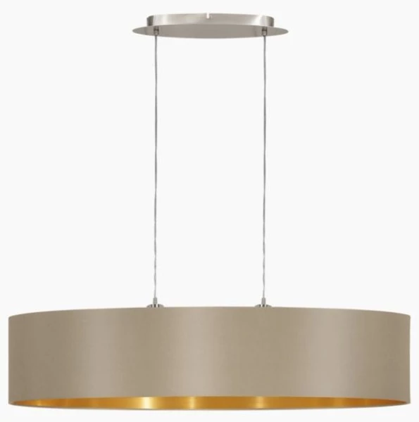 Dining table pendant lamp Maserlo taupe gold L:100cm