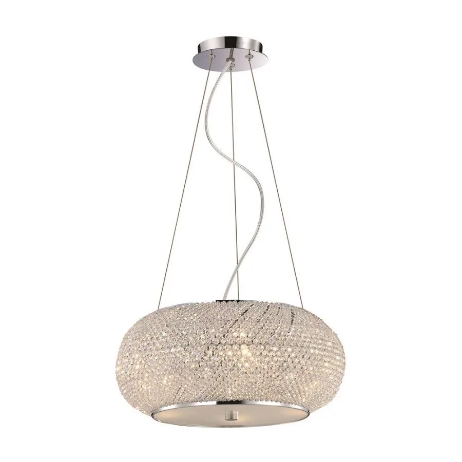 Ideal Lux Pasha crystal pendant lamp silver