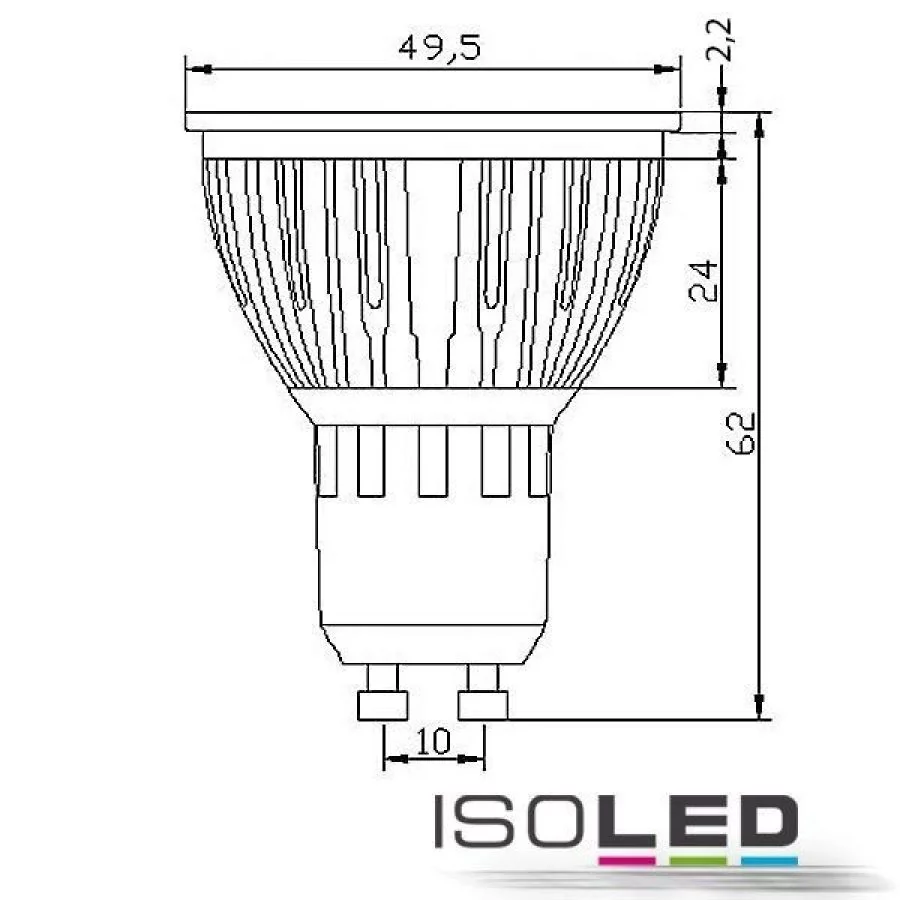 LED GU10 Leuchtmittel dimmbar 6W neutralweiß skizze