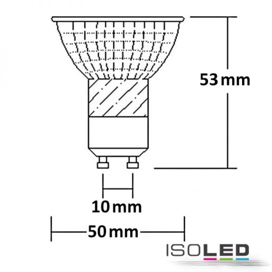 Skizze von GU10 LED Leuchtmittel 5W 4000K