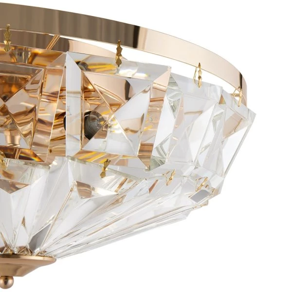Crystal lamp is decorated with countless angular crystals