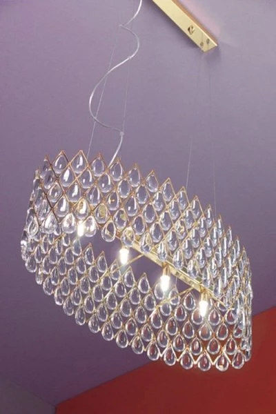 Ruggiu Bucintoro crystal pendant lamp gold