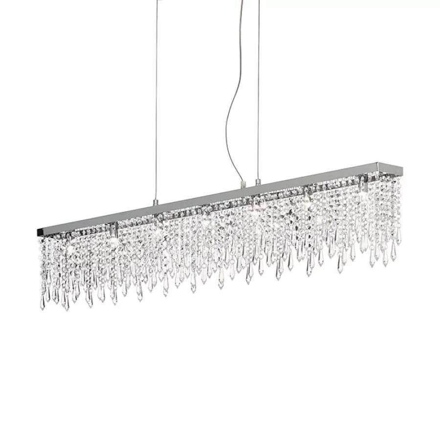 Square crystal pendant light Giada Clear