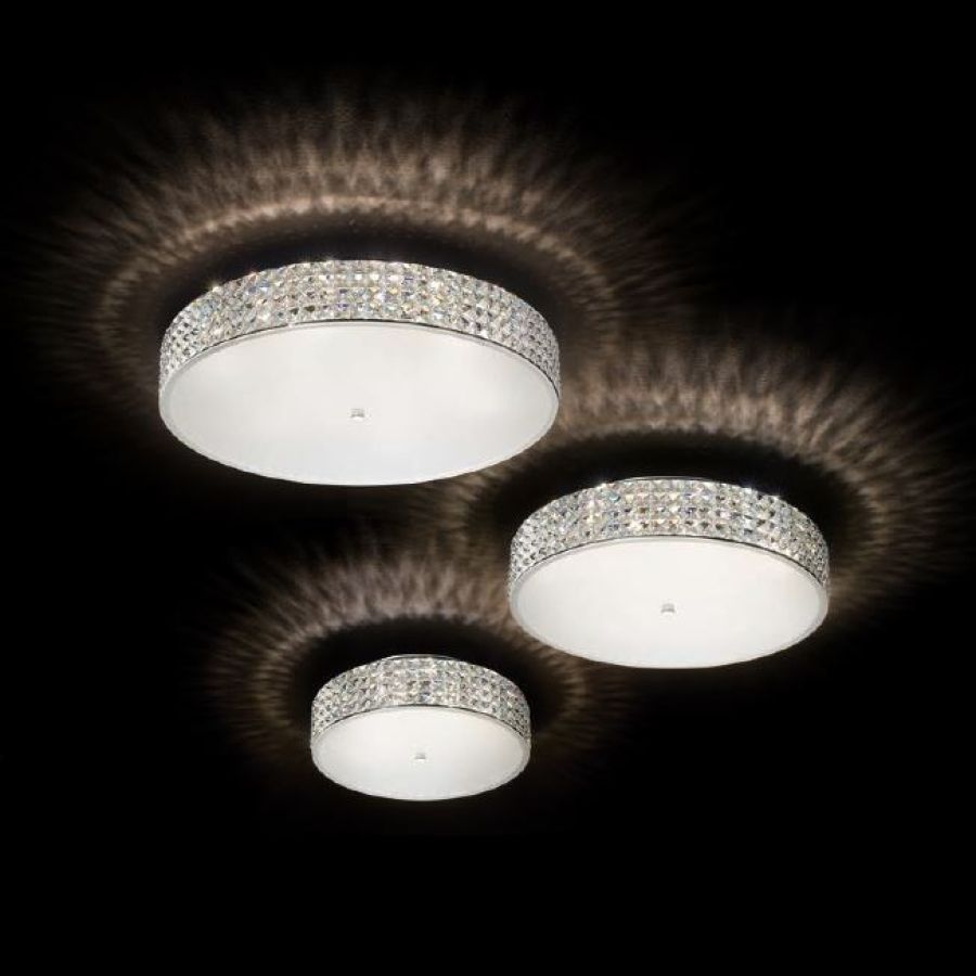Decken LED Luxus Leuchte Lampe Design Ringe Chrom drehbar Ess Zimmer Big Light