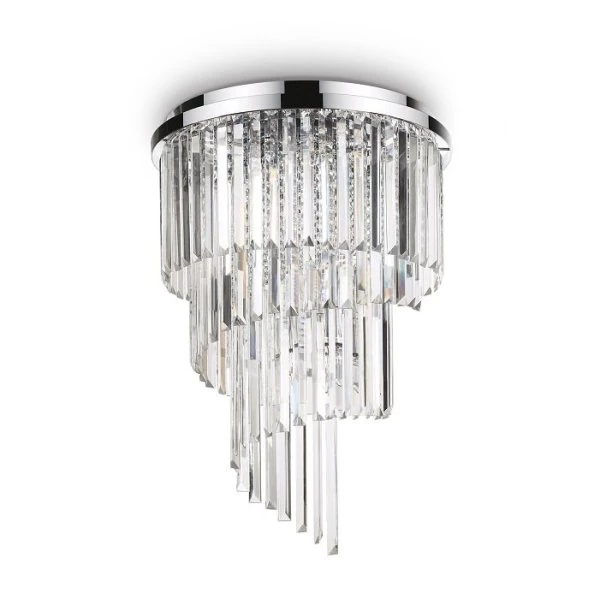 Modern spiral crystal chandelier Carlton PL12/Ideal Lux Ø50cm