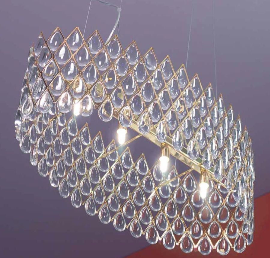 Ruggiu crystal pendant lamp Bucintoro gold