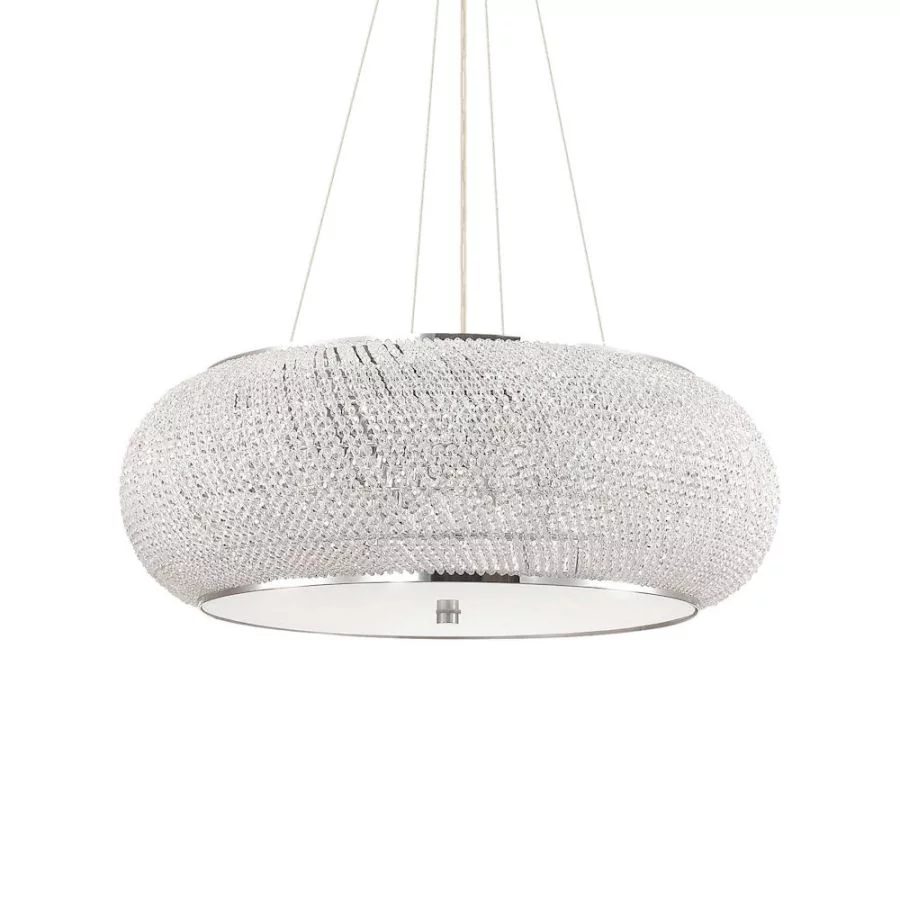 Large round crystal pendant light Pasha: Ø 65cm