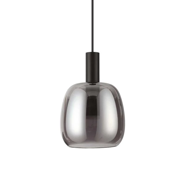 Round glass pendant lamp Coco by Ideal Lux tinted in gray