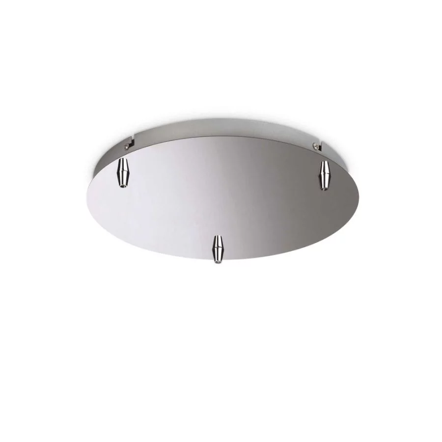 Round ceiling rose 3-fold in chrome/silve