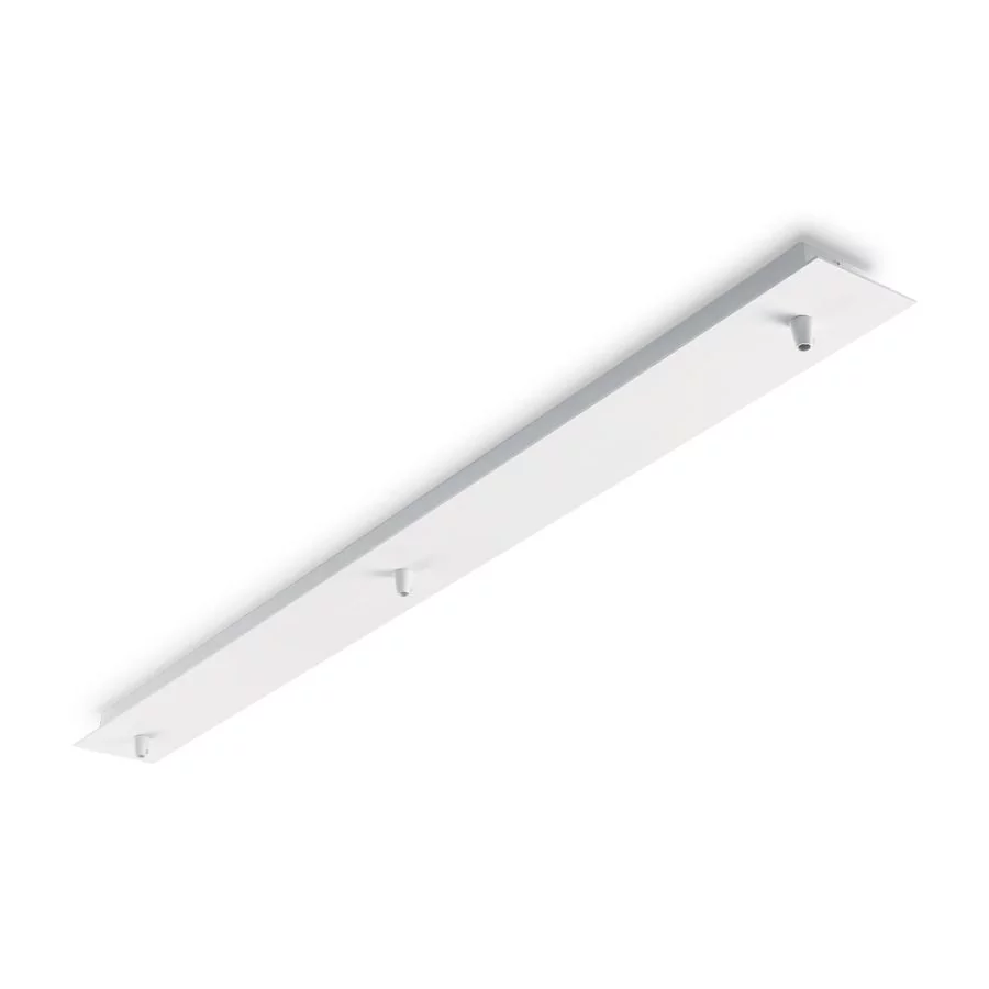 Elongated 3-light lamp canopy in white