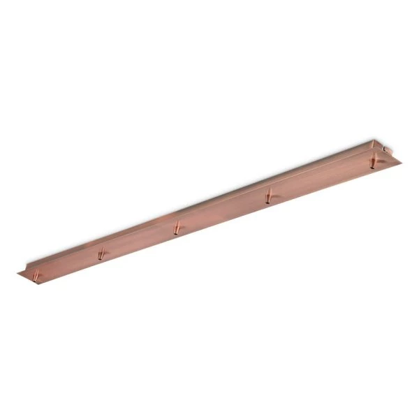 Elongated 5-light canopy in brushed copper