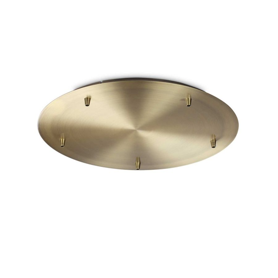 Round lamp canopy 5-fold in brushed brass/gold