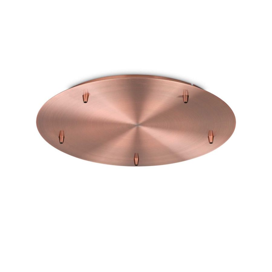 Round ceiling canopy 5-fold in brushed copper