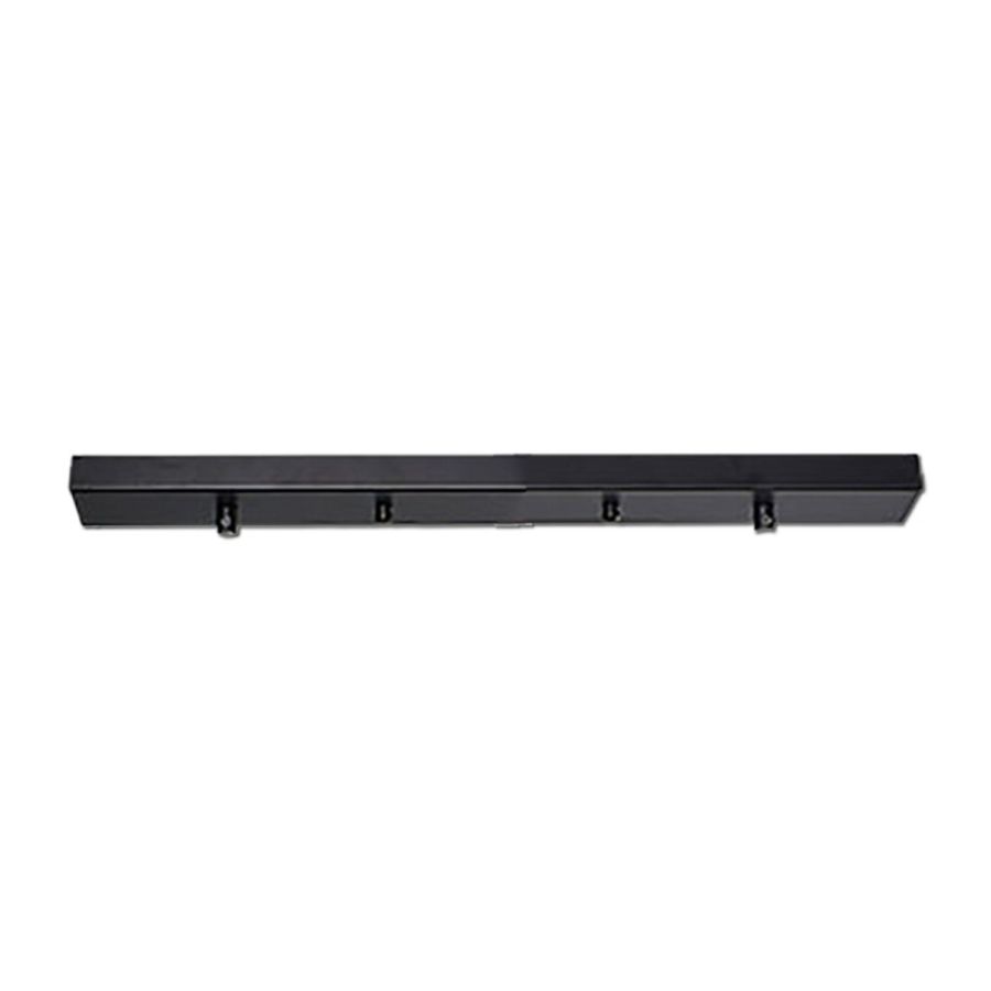 Ceiling canopy elongated 2 flames black