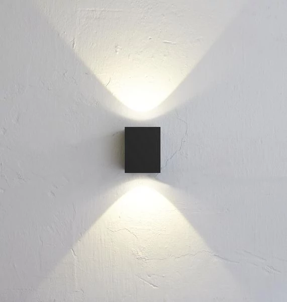 Square outdoor LED wall lamp Canto Kubi IP44 black