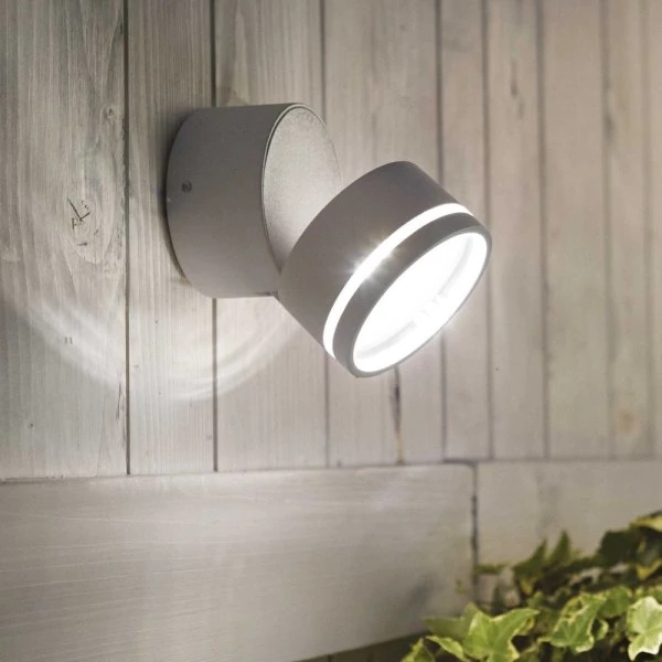 Round outdoor wall spotlight Omega in anthracite