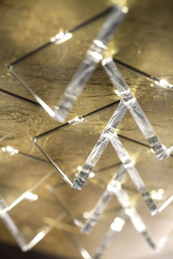Braga LED ceiling lamp square Cristalli PL60 triangular