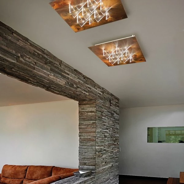 Cristalli ceiling light in oxidized brown