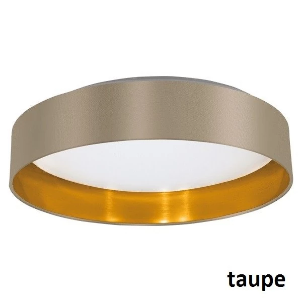 LED Deckenlampe Maserlo mit glänzenden Stoff in taupe von Eglo
