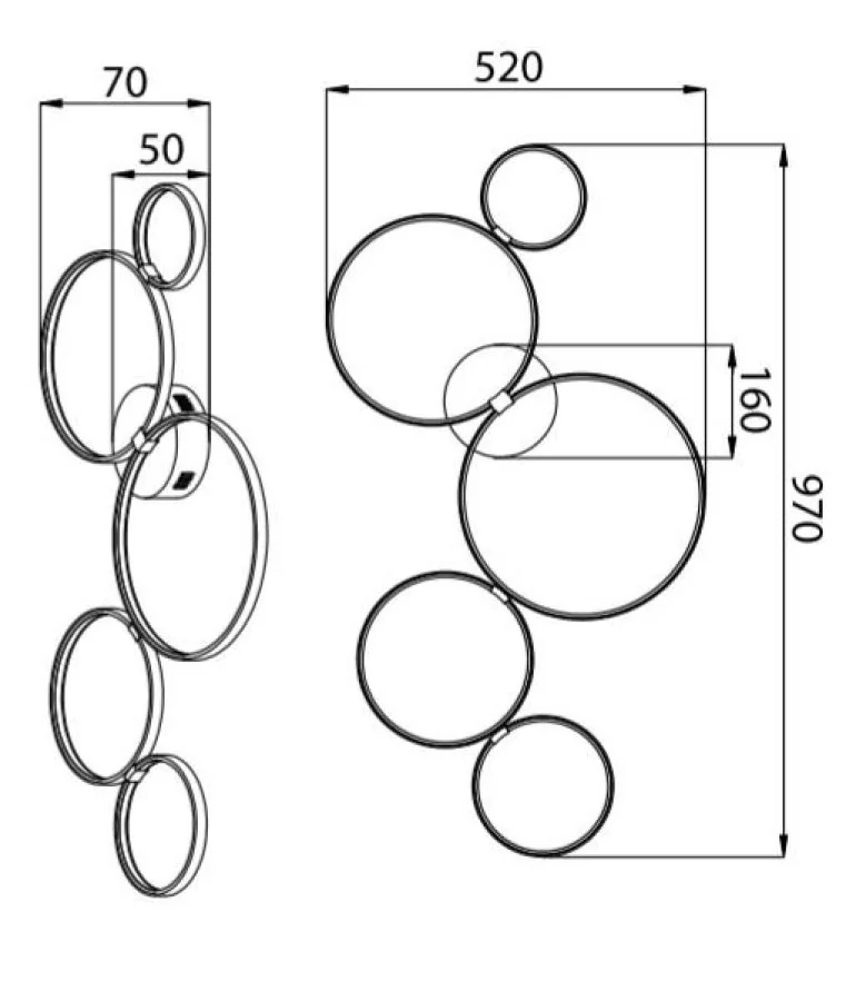 Maytoni Olympia LED ceiling light 5 rings