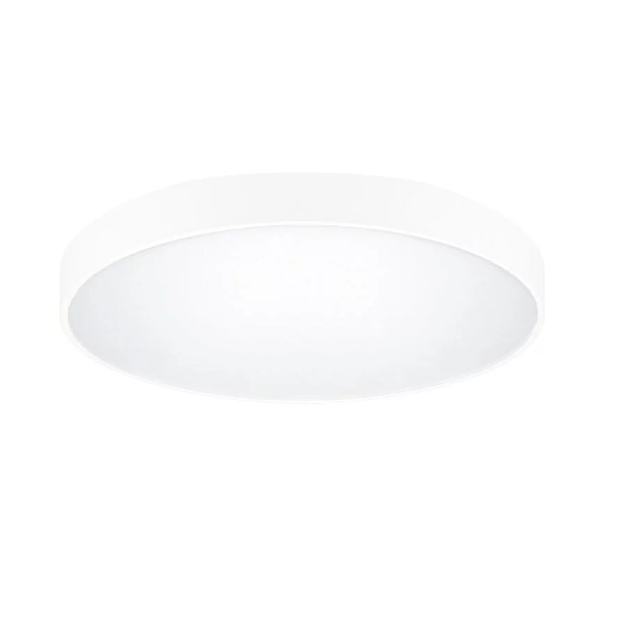 Flat round lamp body in white