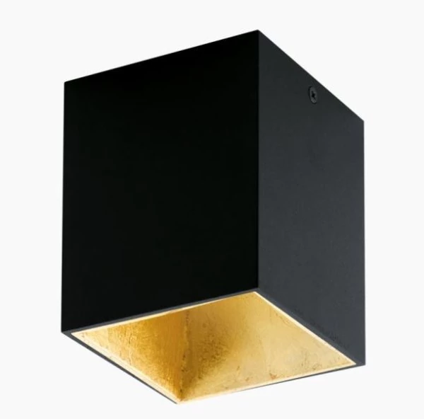 LED cube spotlight Polasso black/gold