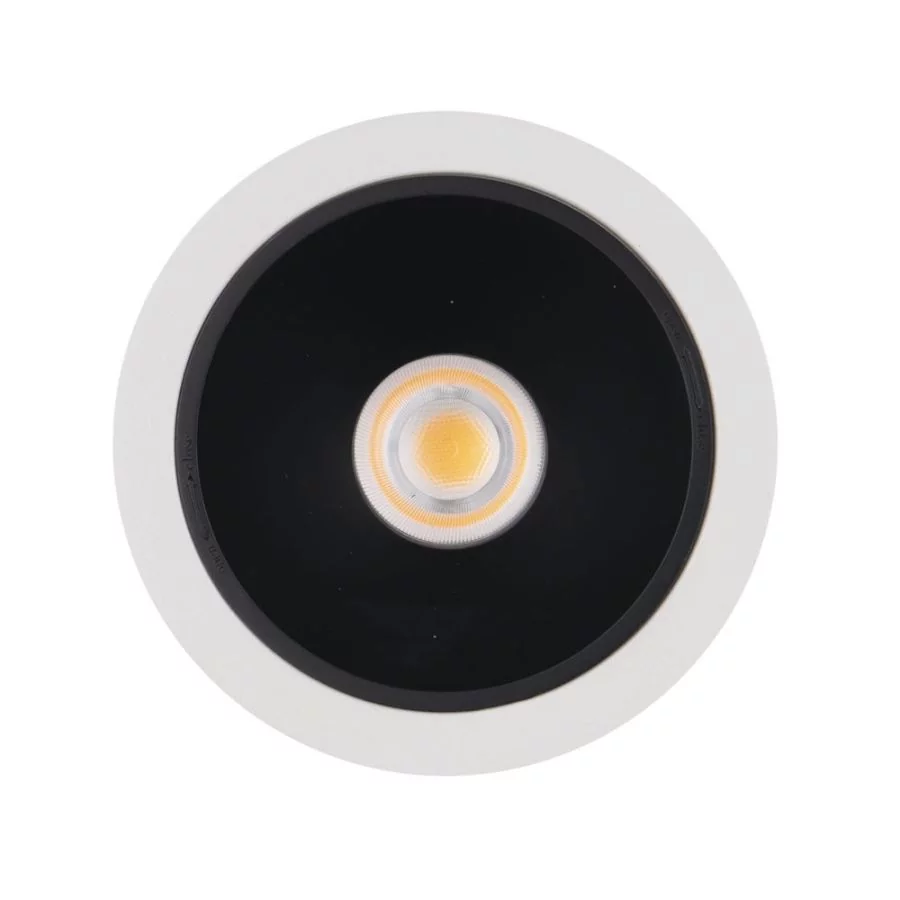 Round LED recessed spotlight outside white + inside black