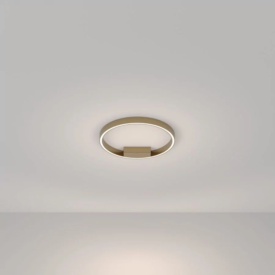 Golden LED ceiling lamp in ring shape Ø:40cm