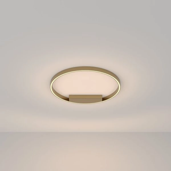 Golden LED ceiling lamp in ring shape Ø:60cm