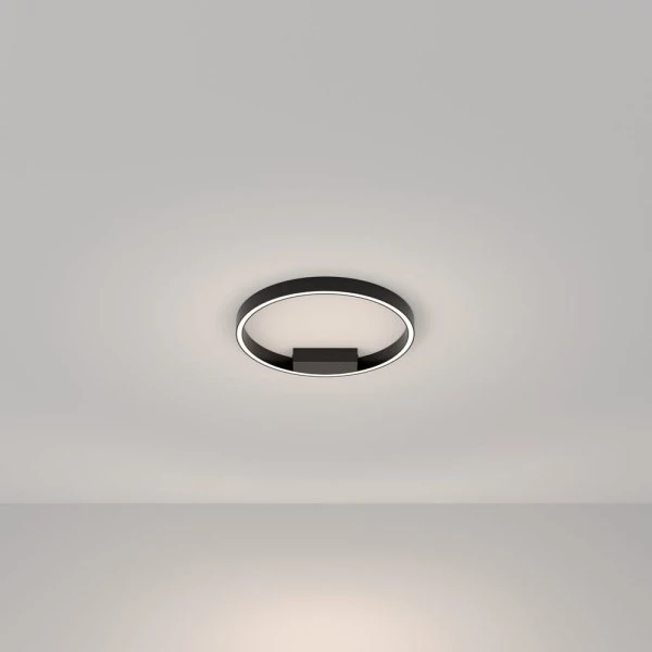 Schwarze LED Deckenlampe in Ringform Ø:40cm