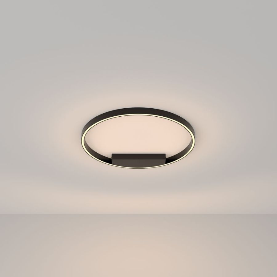 Schwarze LED Deckenlampe in Ringform Ø:60cm
