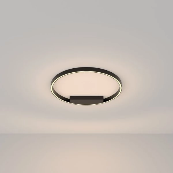 Schwarze LED Deckenlampe in Ringform Ø:60cm