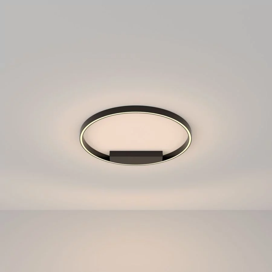 Schwarze LED Deckenlampe in Ringform Ø:60cm