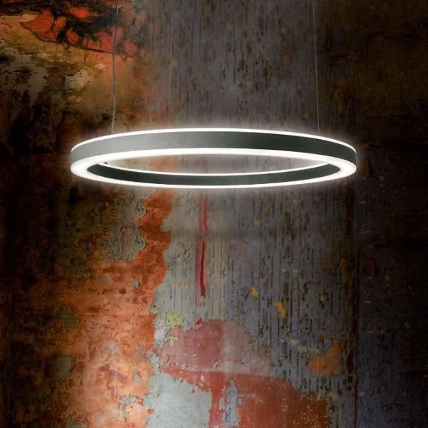 Moderne LED Ringleuchte Pendellampe Halo von Planlicht