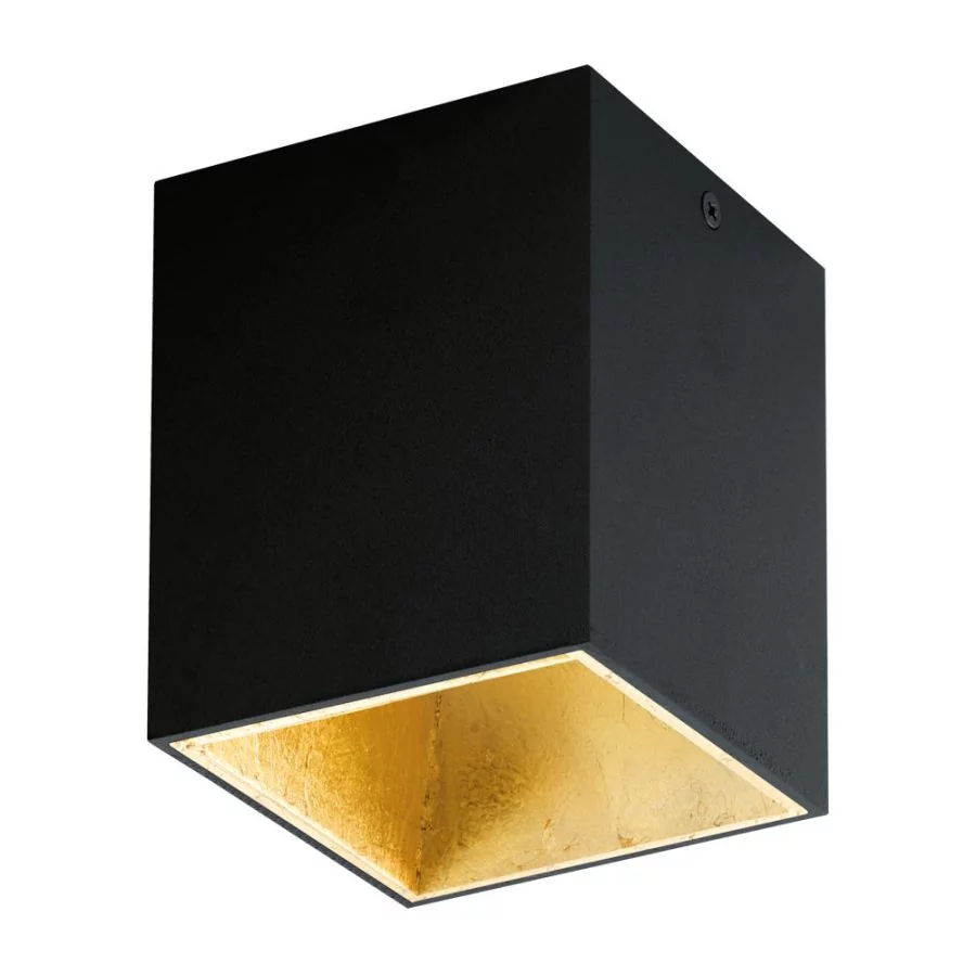 LED ceiling light cube Polasso black/gold