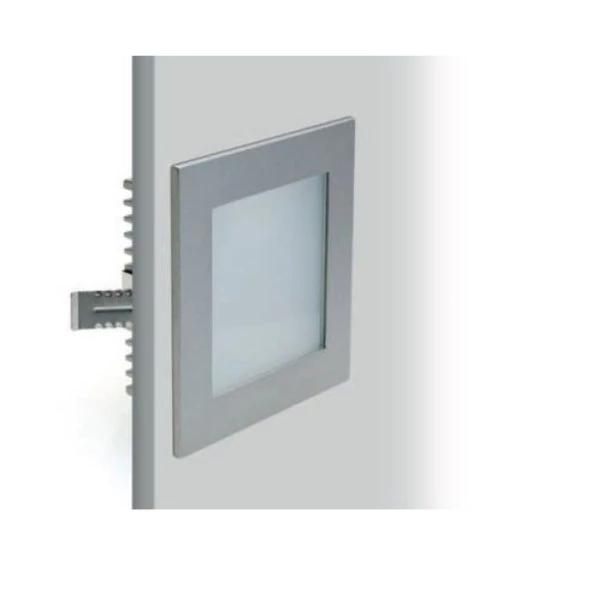 Planlicht glass LED recessed wall lam Wall 90 silver