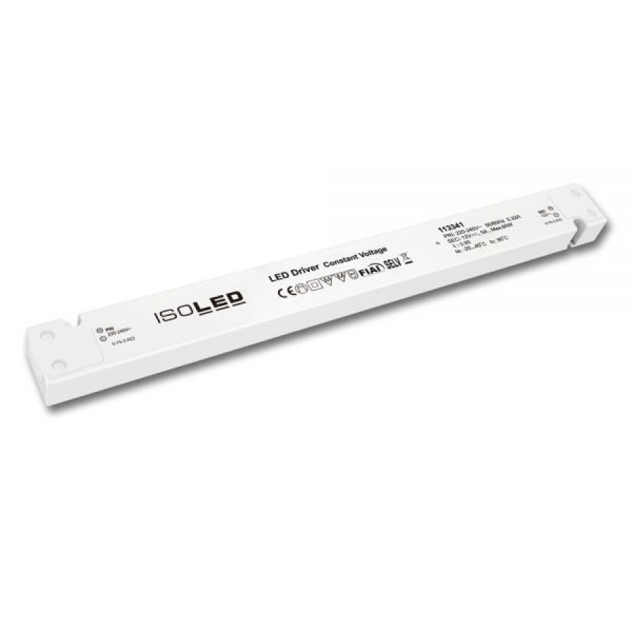 LED transformer 12V/DC 0-60W slim