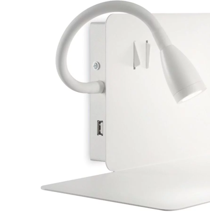 Ideal Lux Book-2 wall lamp with USB port