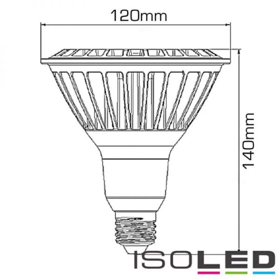 E27 PAR38 LED 16W reflector lamp dimmable 120°