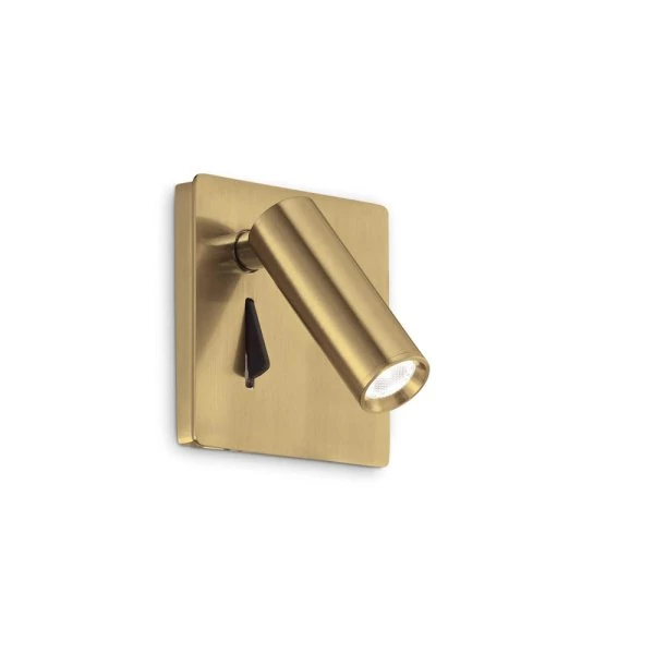 Angular wall recessed LED reading light Lite in gold brass
