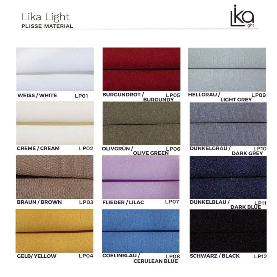 Plissestoff Farben Plissestoff Farben