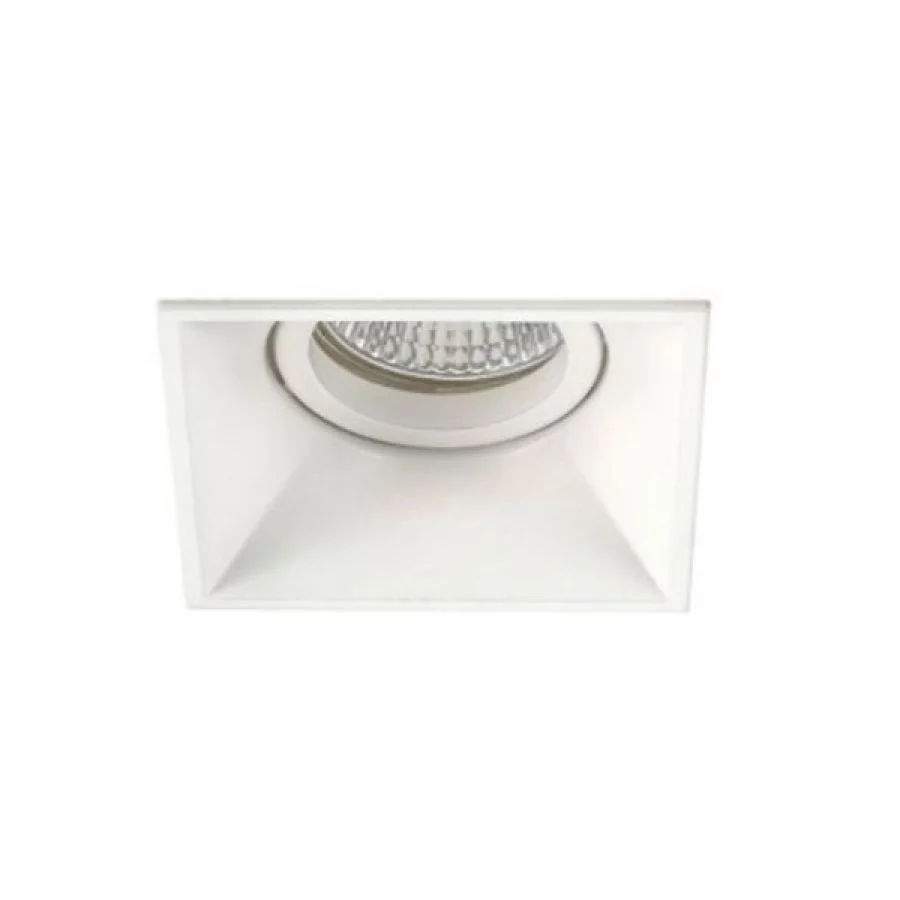 Square recessed spotlight Mil white